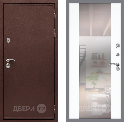 Дверь Рекс (REX) 5 металл 3 мм СБ-16 Зеркало Силк Сноу в Солнечногорске