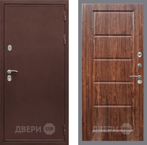 Входная металлическая Дверь Рекс (REX) 5 металл 3 мм FL-39 орех тисненый в Солнечногорске